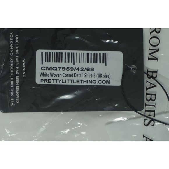 PrettyLittleThing Women's White Woven Corset Detail Shirt - Picture 2 of 3